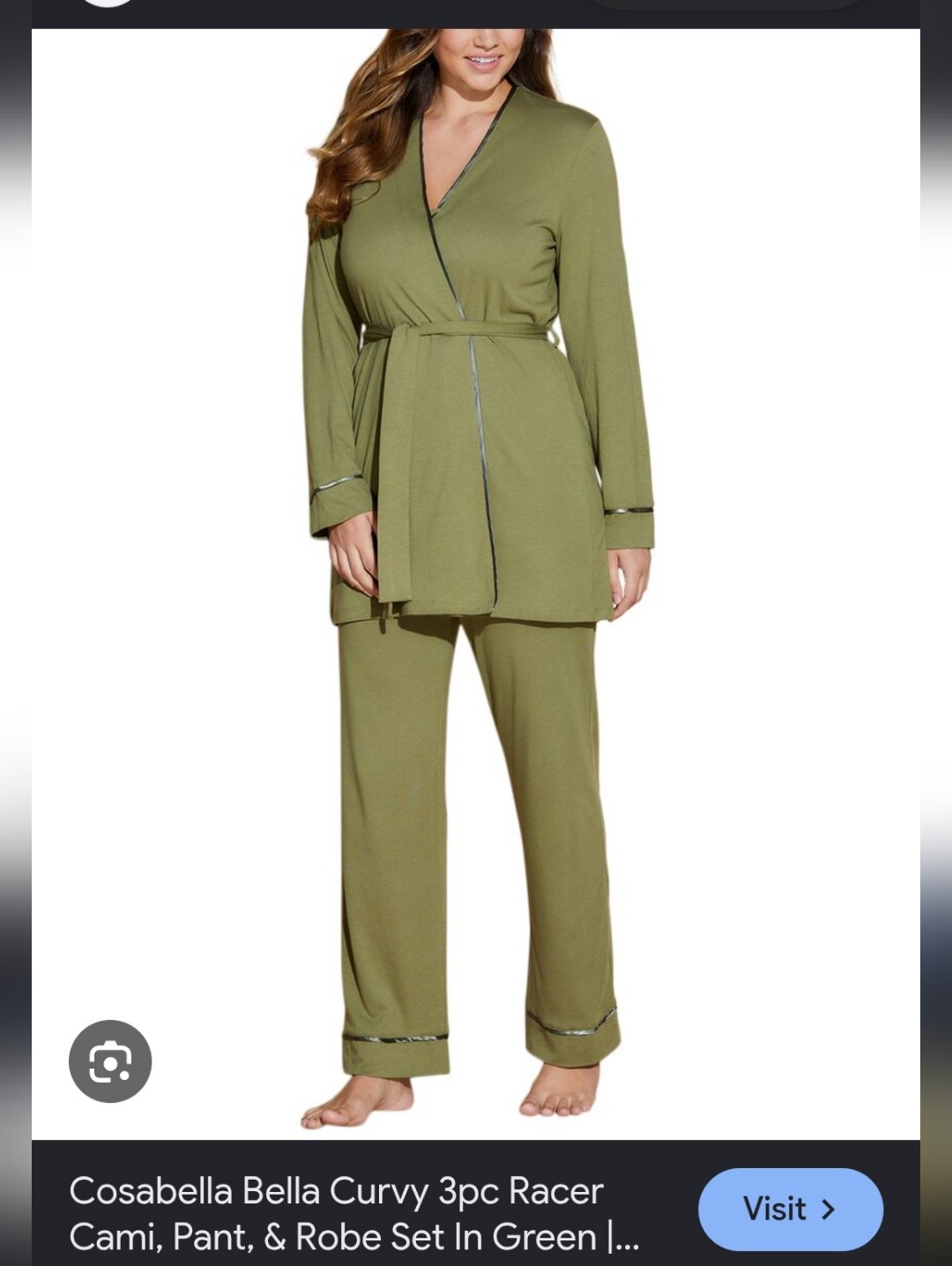 Cosabella Olive Bella Curvy Three-Piece Pajama Set With Robe